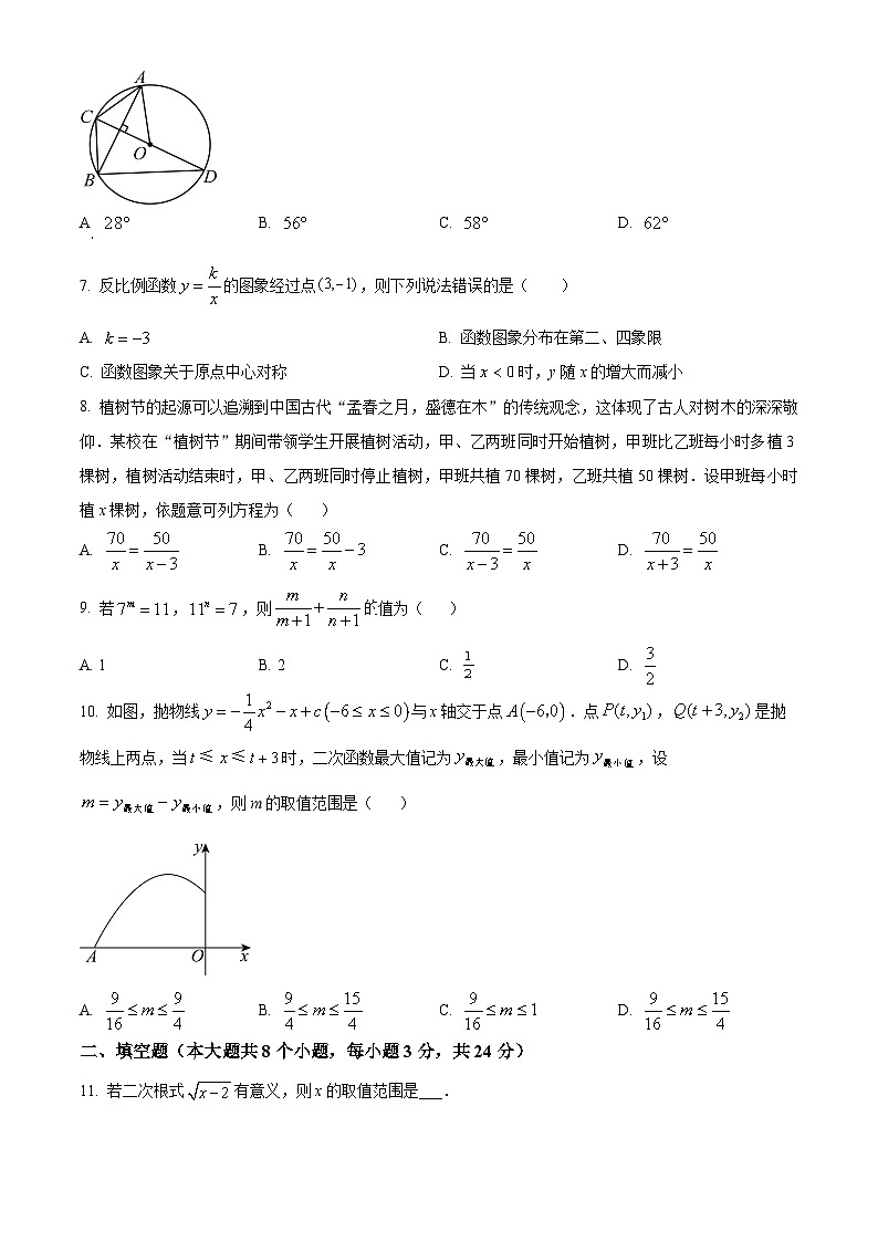 湖南省娄底市2023-2024学年九年级下学期期中数学试题（原卷版+解析版）02