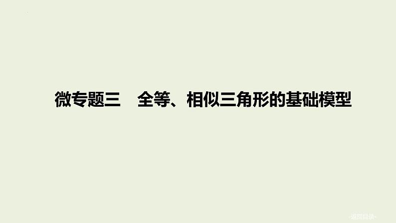 中考数学一轮复习 课件 微专题三　全等、相似三角形的基础模型01