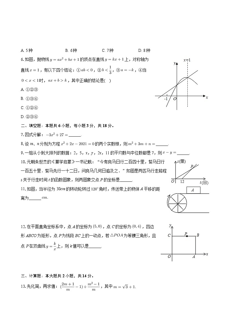 2024年江西省上饶市鄱阳县湖城学校中考数学模拟试卷第2页