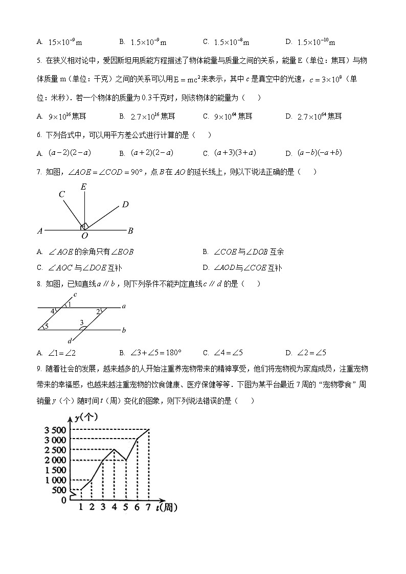 山西省运城市2023-2024学年七年级下学期期中数学试题（原卷版）第2页