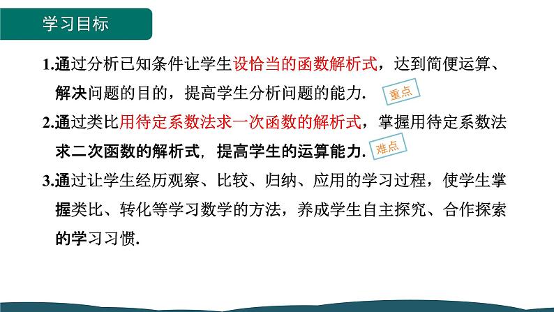 22.1.4 第2课时 求二次函数的表达式 课件 -2024—2025学年人教版数学九年级上册02