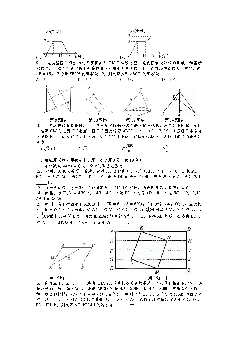 湖南省长沙市一中教育集团2023-2024学年八年级下学期期中考试数学试题02