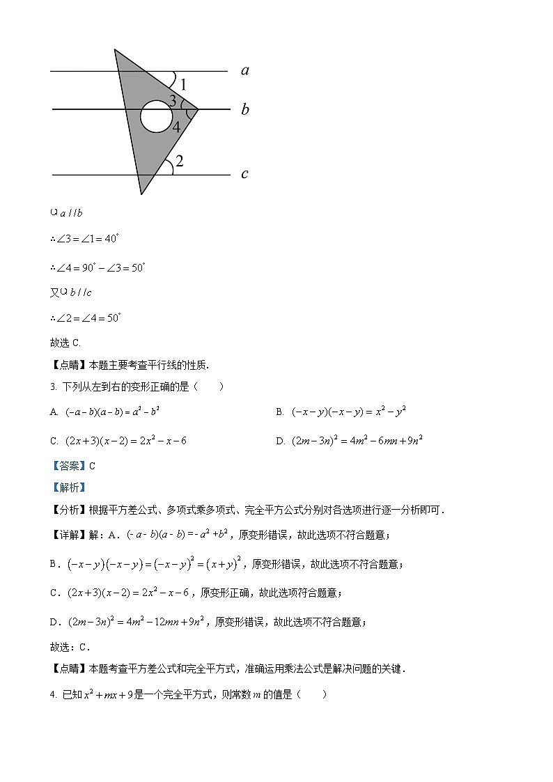 江西省抚州市南城县2023-2024学年七年级下学期期中数学试题（原卷版+解析版）02