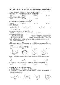 湖北省荆门市龙泉北校2023-2024学年下学期期中测试八年级数学试卷（含答案）