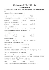 安徽省池州市2023-2024学年七年级下学期期中数学试题