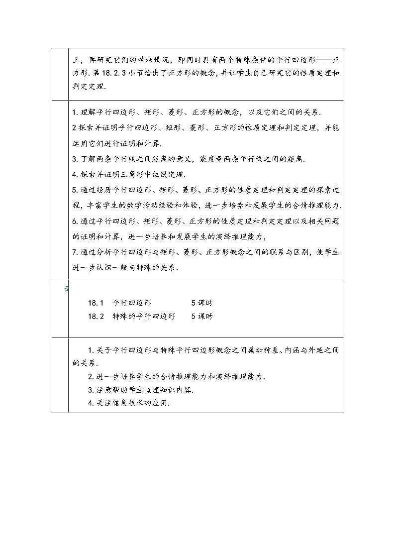 人教版八年级数学下册第十八章《平行四边形》同步教学设计第2页