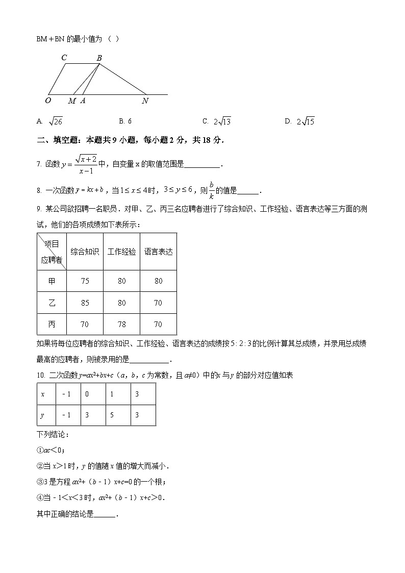 江苏省南京市玄武区南京玄武外国语学校2023-2024学年九年级下学期期中数学试题（原卷版+解析版）02