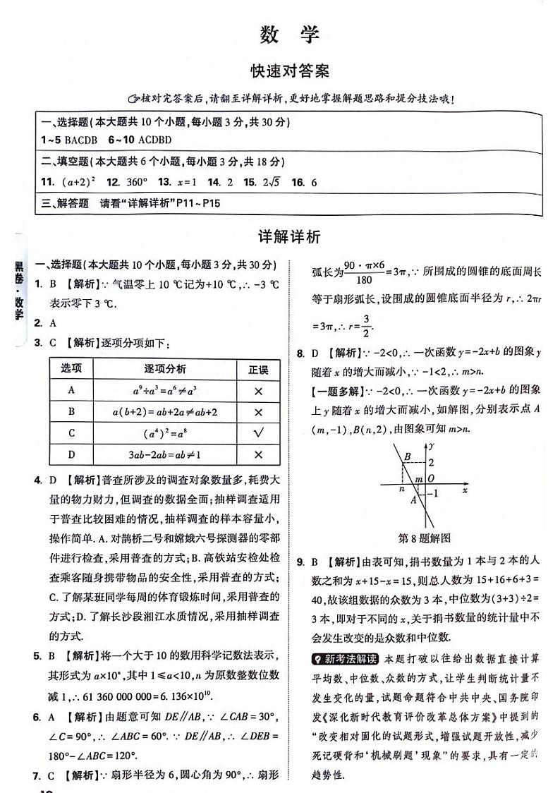 万维数学黑卷解析第1页