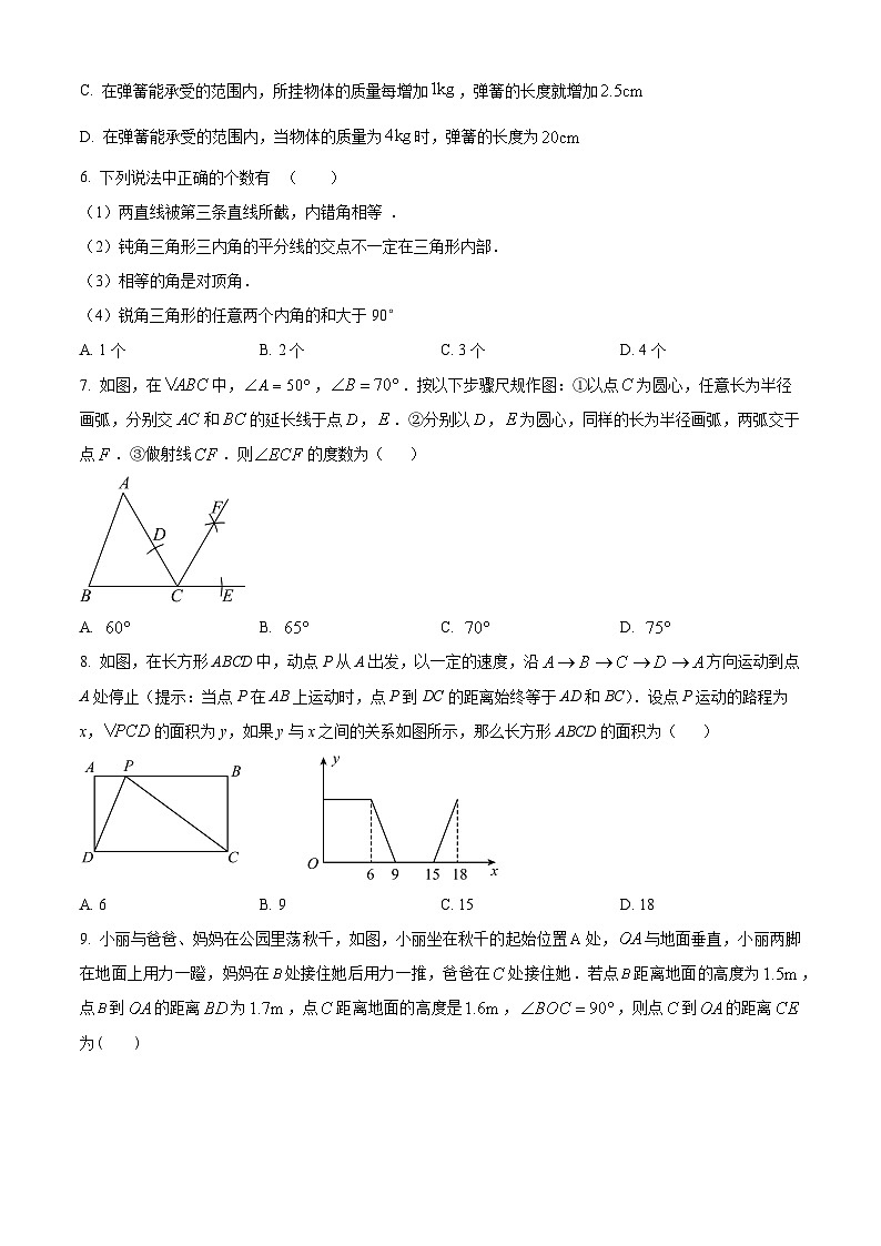 广东省深圳市深圳外国语学校2023-2024学年七年级下学期期中数学试题（原卷版）第2页