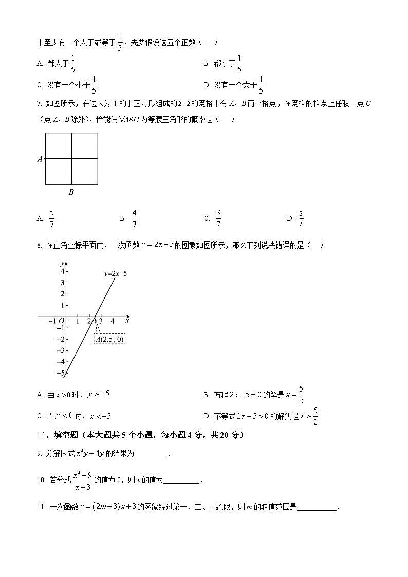 四川省成都市成都市七中育才学校2023-2024学年八年级下学期期中数学试题（原卷版）第2页