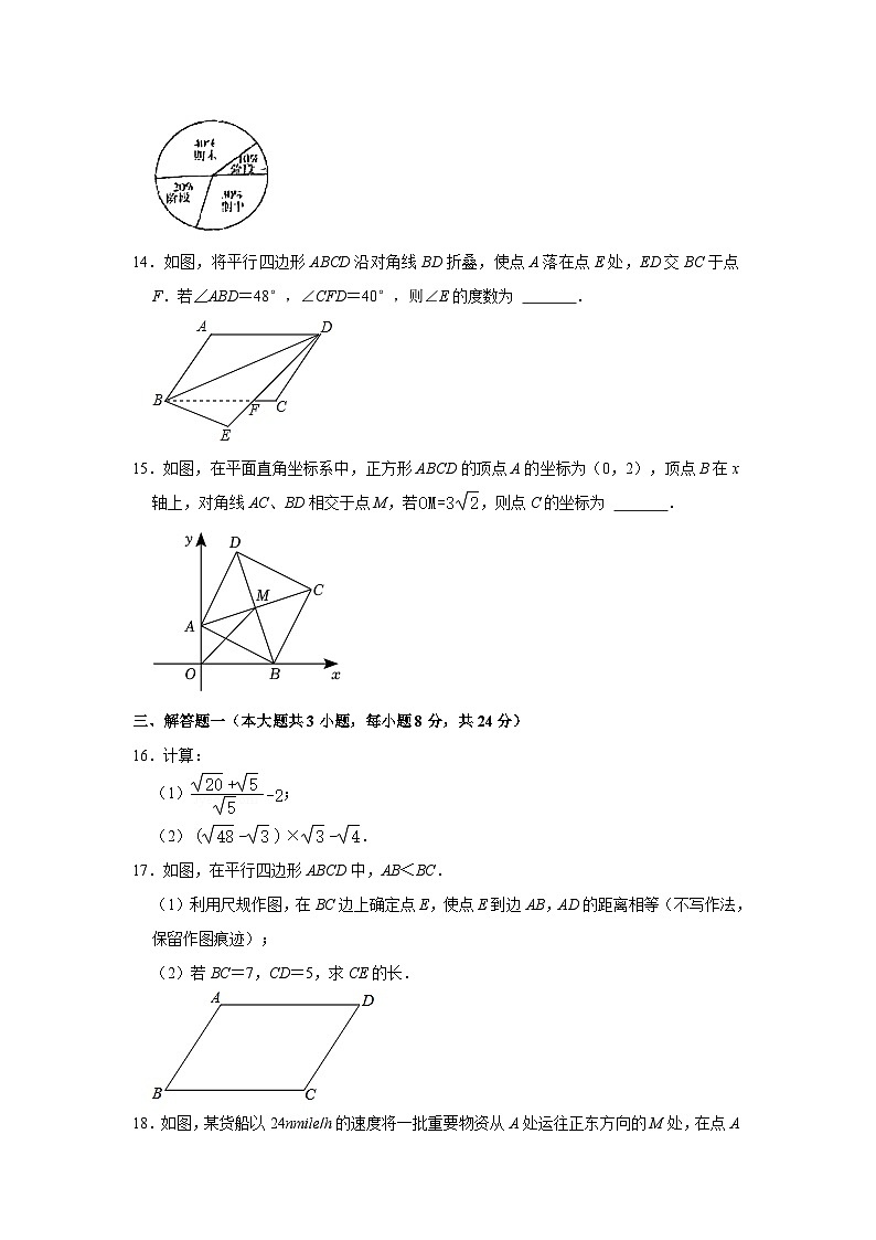 +广东省江门市广东广雅中学2023-2024学年八年级下学期第一次月考数学试卷（C卷）03