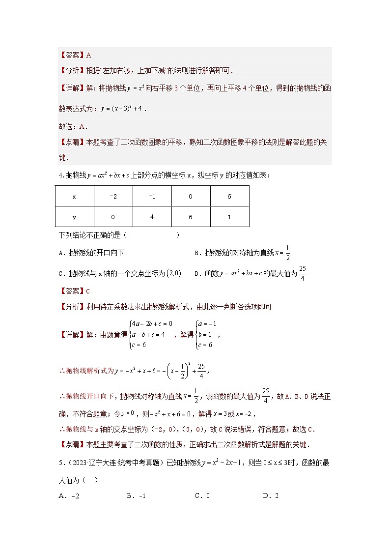 题型7 函数的基本性质 类型32次函数45题（专题训练）-2024年中考数学二轮题型突破（全国通用）02