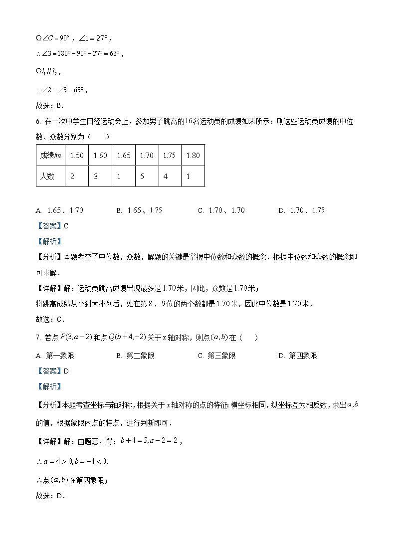 2024年四川省泸州市合江县中考一模数学试题（解析版）第3页