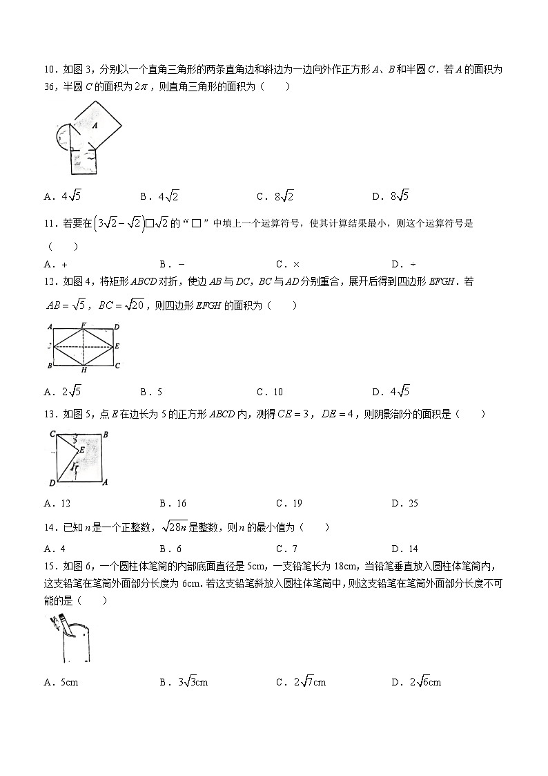 河北省廊坊市第十中学2023-2024学年八年级下学期期中数学试题(无答案)02