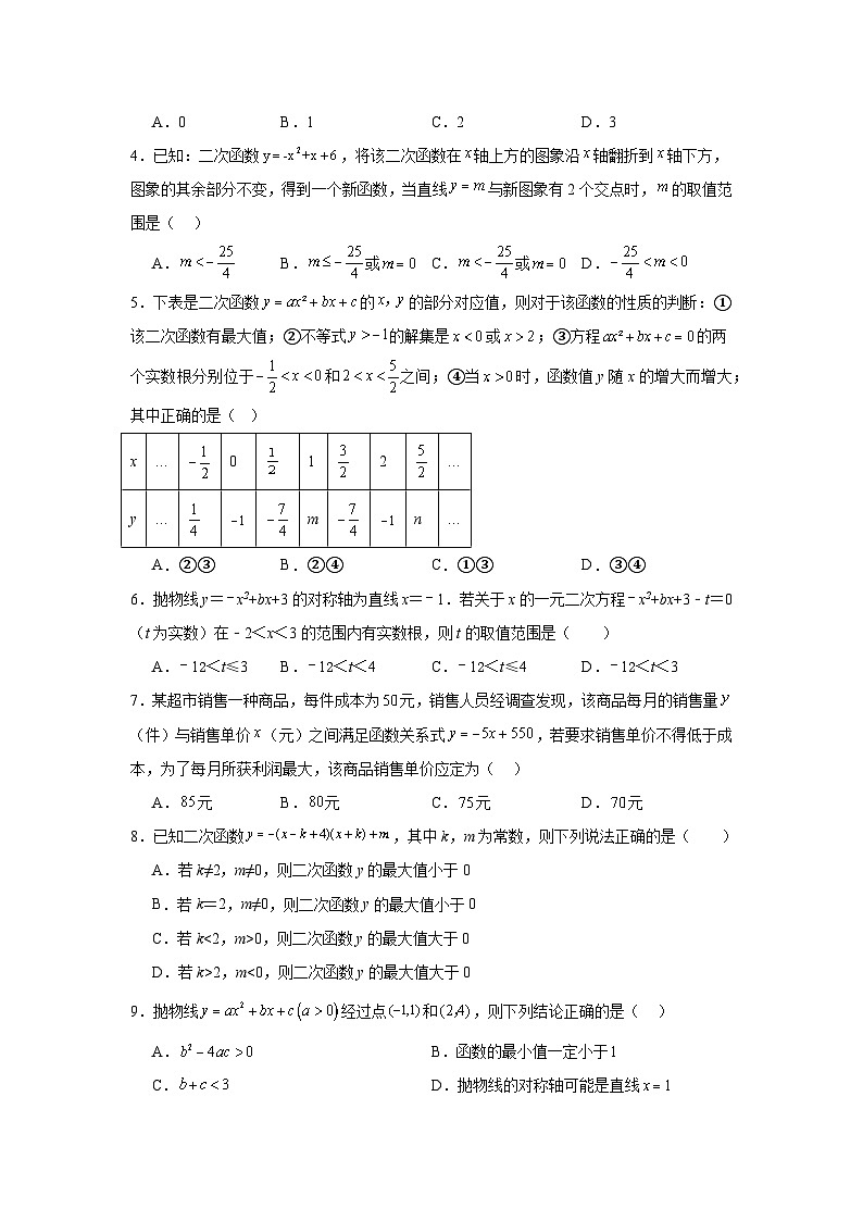 二次函数的最值-中考数学二轮知识梳理+专项练习（全国通用）第2页