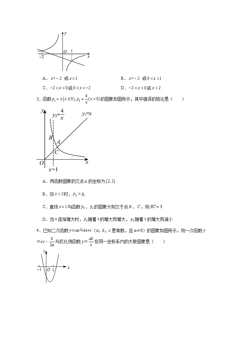 反比例函数与一次函数的综合-中考数学二轮知识梳理+专项练习（全国通用）第2页