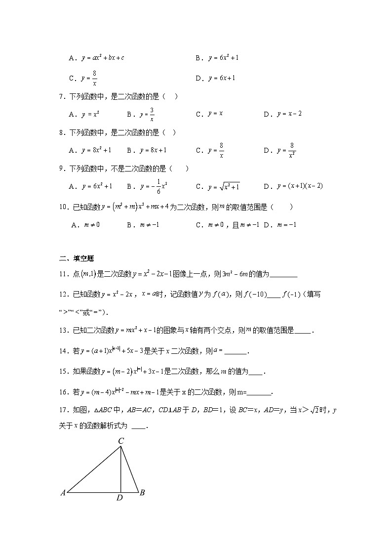 二次函数的定义-中考数学二轮知识梳理+专项练习（全国通用）第2页