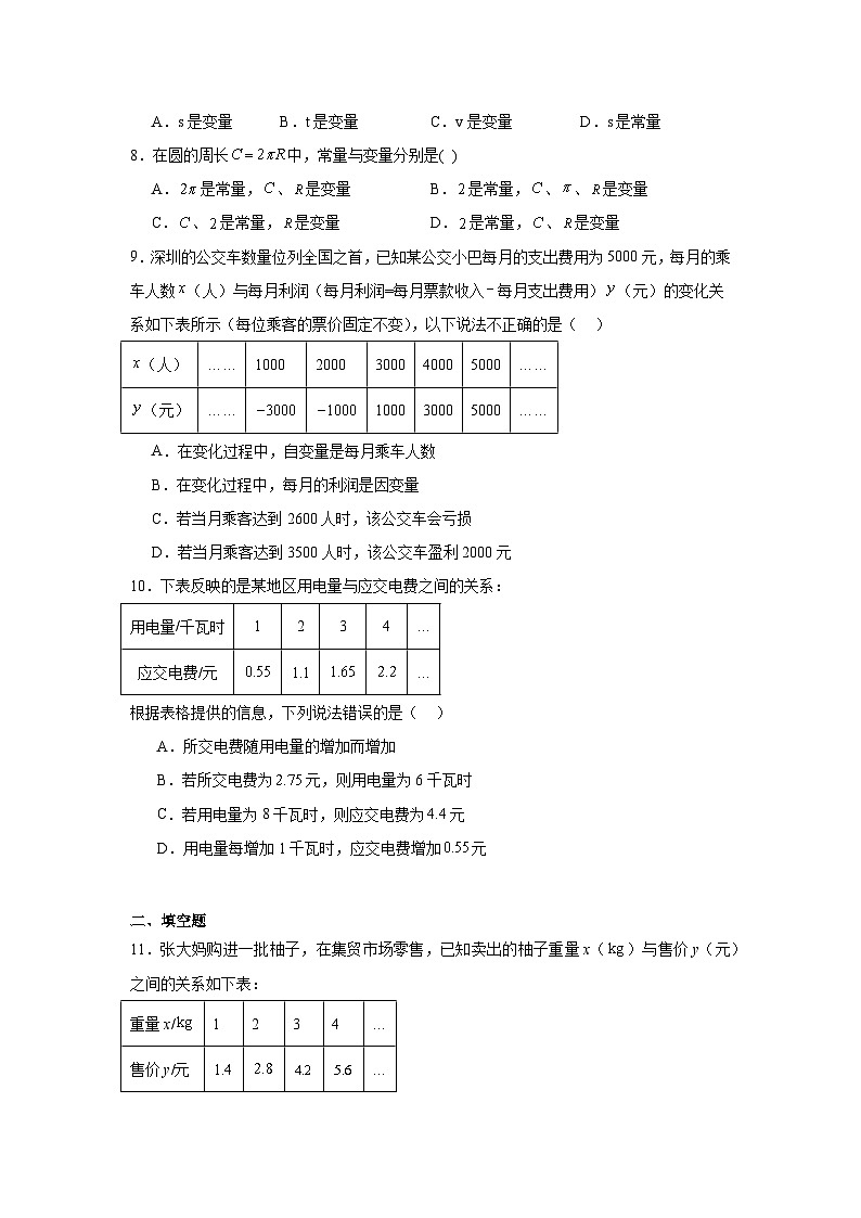 变量与常量-中考数学二轮知识梳理+专项练习（全国通用）第3页