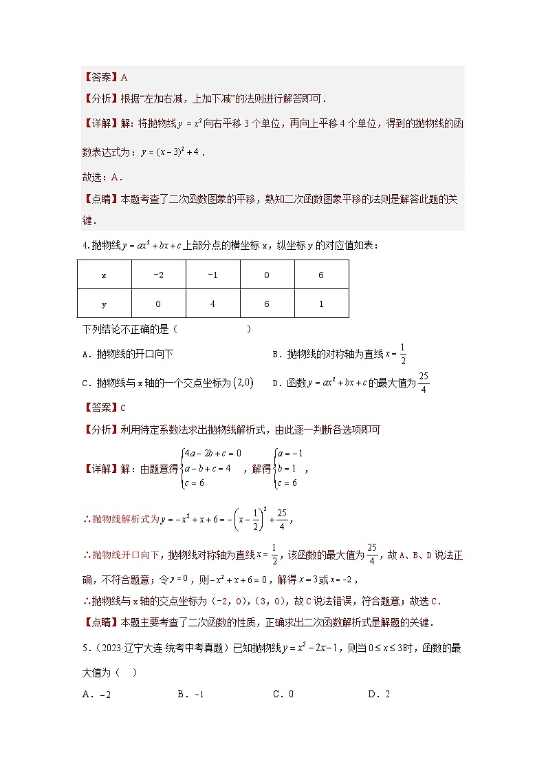 2024年中考数学二轮题型突破练习题型7 函数的基本性质 类型32次函数45题（专题训练）（2份打包，原卷版+教师版）02