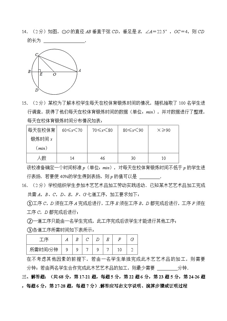 2024年北京市海淀实验学校中考数学零模试卷（含解析）第3页