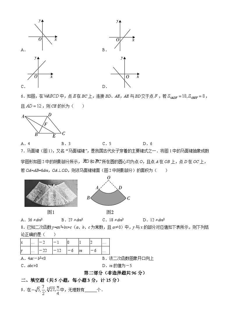 2024年陕西省宝鸡市凤翔区中考二模数学试题02