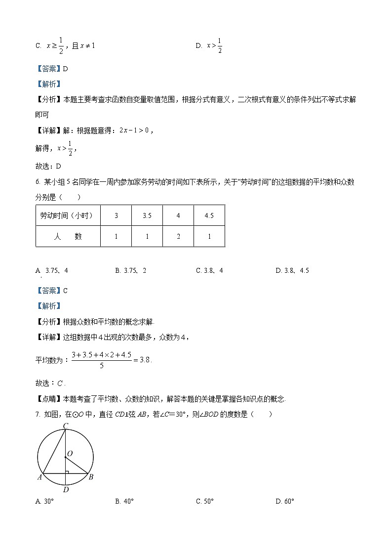 2024年四川省内江市市中区四川省内江市第二中学中考一模数学试题（解析版）第3页