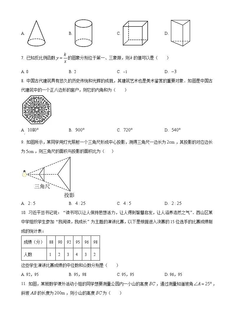 2024年云南省昆明市西山区初中学业水平第一次模拟考试数学试题（原卷版+解析版）02