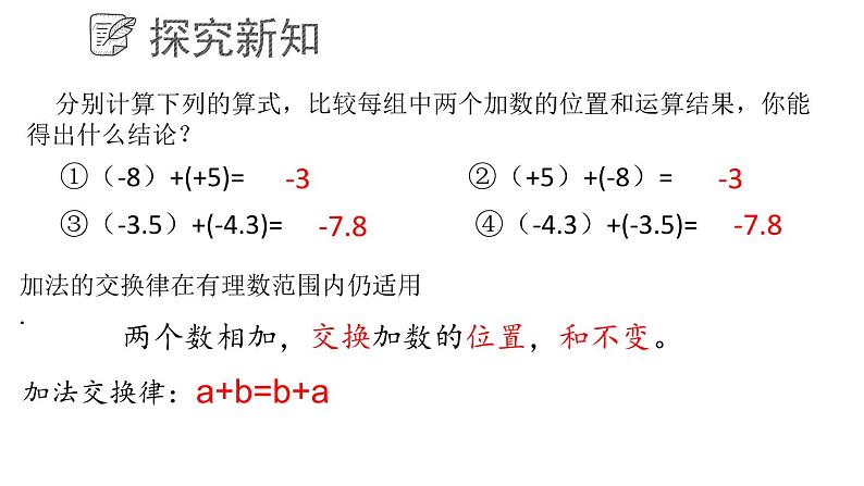 3.1.2 有理数的加法与减法课件  青岛版数学七年级上册04