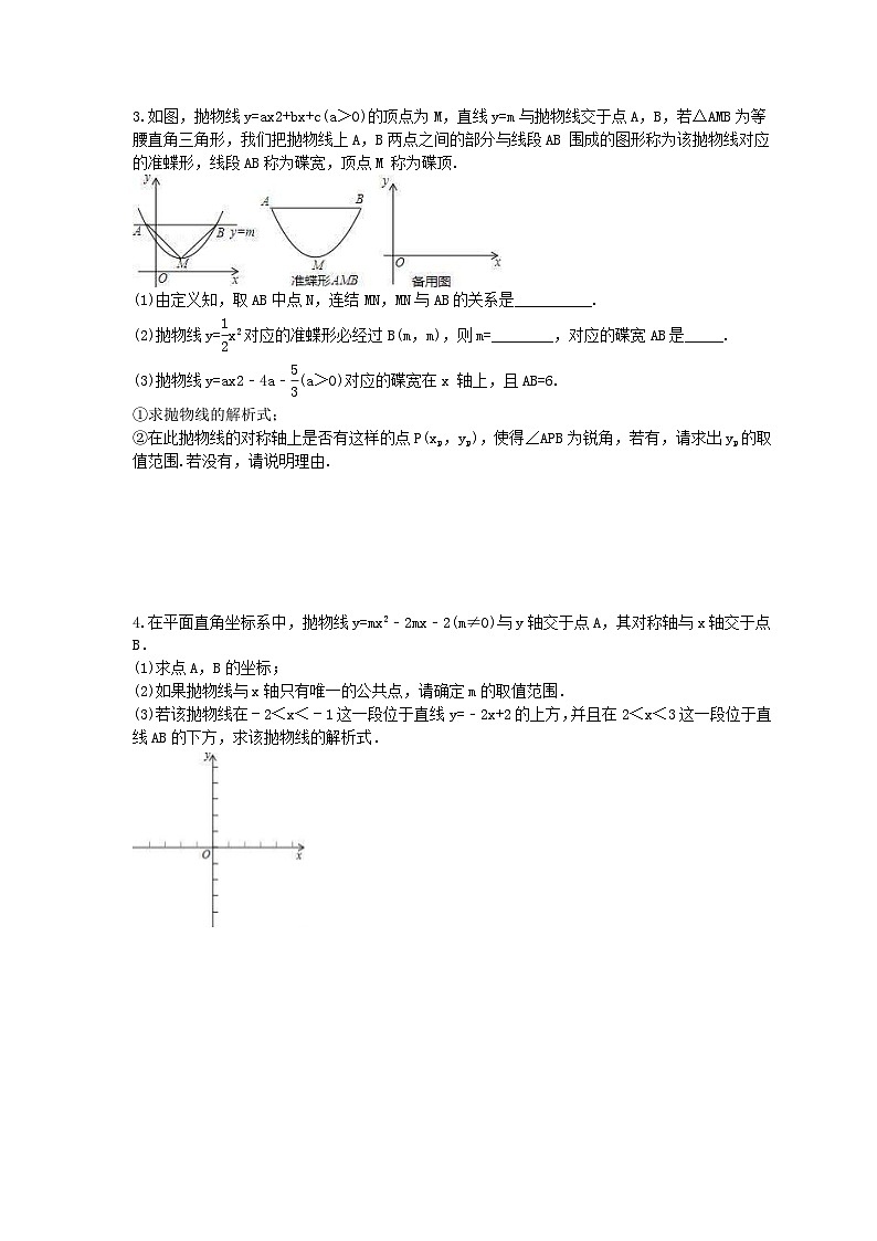2024年中考数学二轮复习 二次函数压轴题 专项提升练习01（含答案）第2页