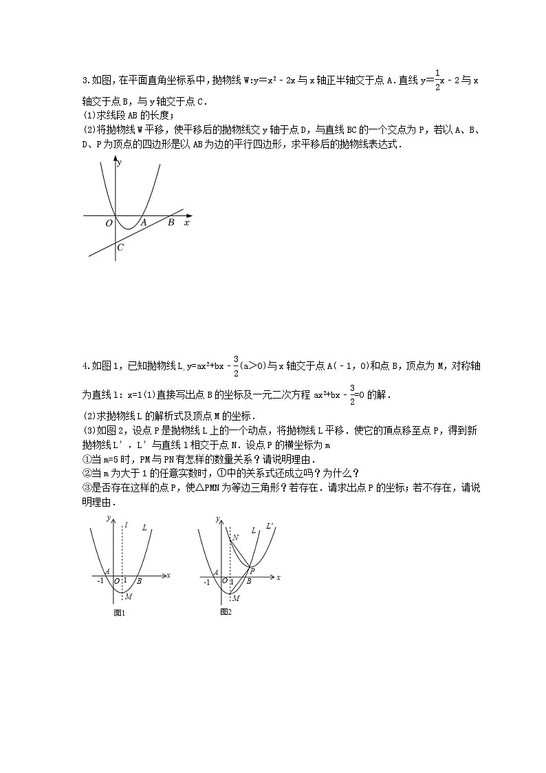 2024年中考数学二轮复习 二次函数压轴题 专项提升练习04（含答案）第2页