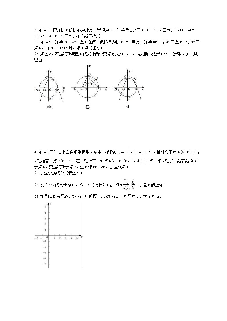 2024年中考数学二轮复习 二次函数压轴题 专项提升练习二（含答案）第2页
