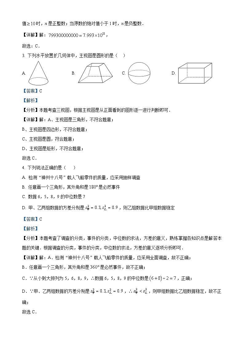 2024年湖南省长沙市30多所学校中考二模数学试题（解析版）第2页