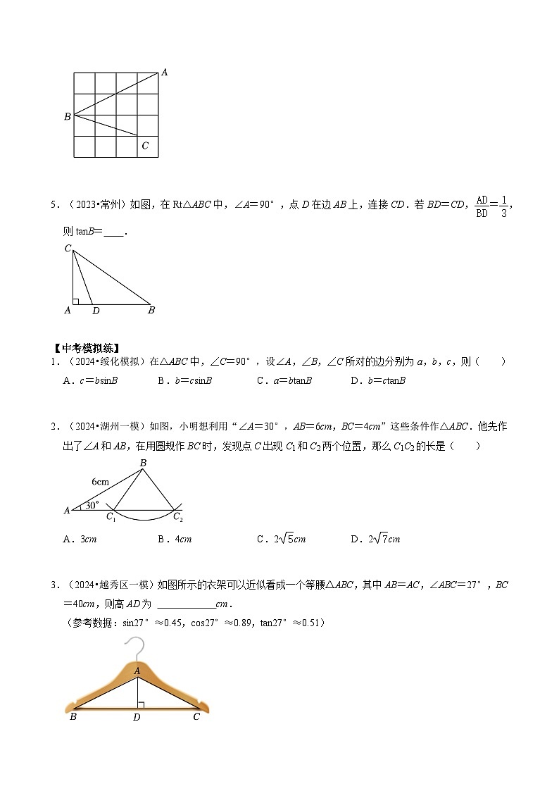 重难点08解直角三角形及其应用（2考点5题型）2024年中考数学复习冲刺过关（全国通用）03