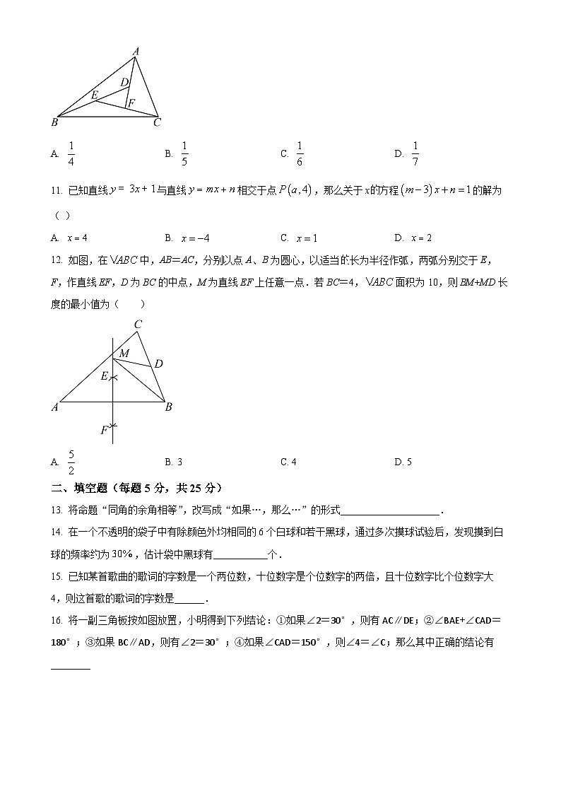 山东省淄博市张店区张店区实验中学2023-2024年八年级下学期期中数学试题（原卷版+解析版）03