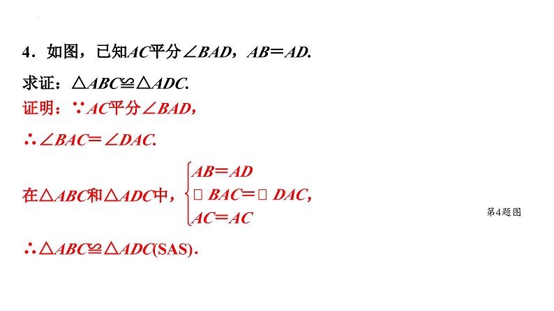 2024年海南省中考数学二轮复习 微专题 七大常考全等模型（课件）08