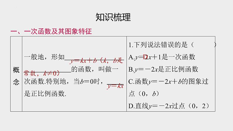 2024年九年级中考数学一轮复习课件 一次函数及其应用第2页