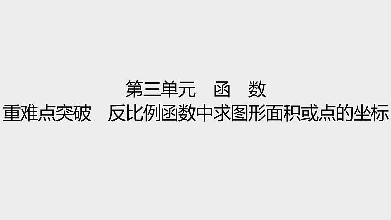 2024年九年级中考数学一轮复习课件 重难点突破　反比例函数中求图形面积或点的坐标01