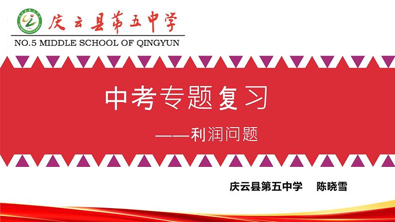 2024年九年级中考数学专题复习课件——利润问题第1页