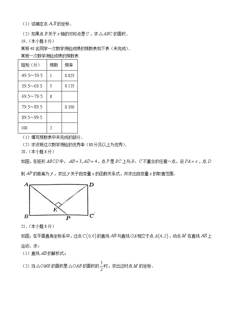 河北省唐山市遵化市2023-2024学年八年级下学期期中数学试题03