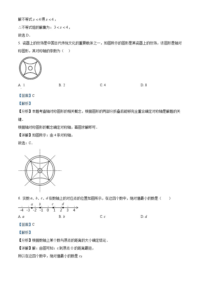 2024年福建省三明市九年级中考二模数学试题（解析版）第3页