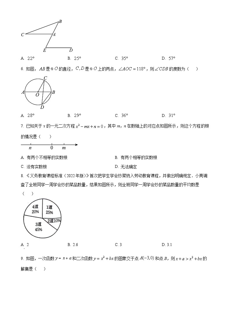 河南省周口市郸城县2023-2024学年九年级下学期数学第三次中考模拟试题（原卷版+解析版）02