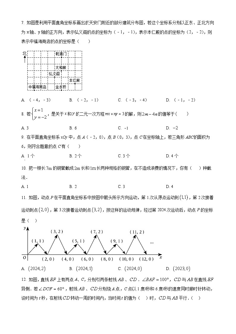 山东省临沂市临沂经济技术开发区2023-2024学年七年级下学期期中数学试题（原卷版+解析版）02