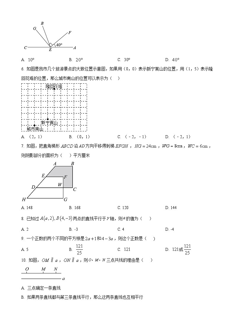 天津市滨海新区南开中学滨海生态城学校2023-2024学年七年级下学期期中数学试题（原卷版）第2页
