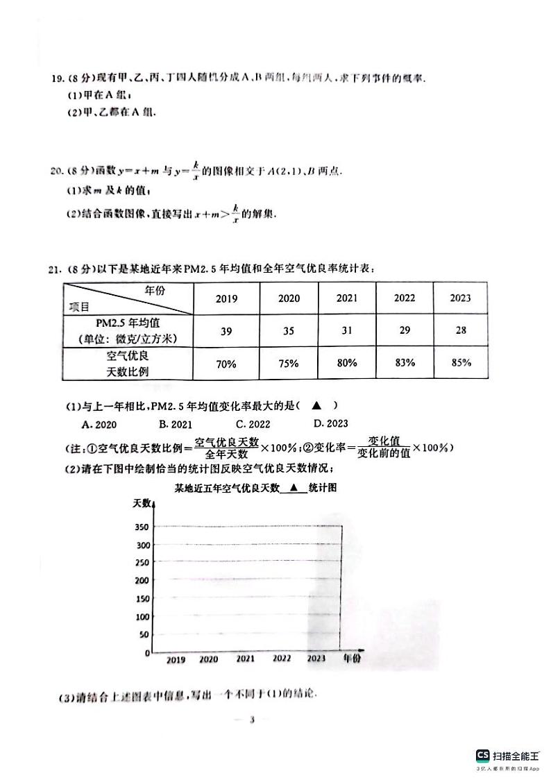 2024年南郊鼓楼区中考一模数学卷03