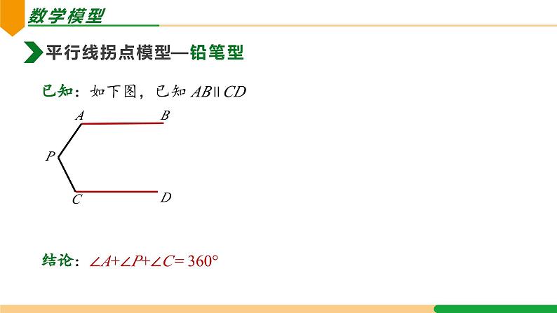 平行线拐点模型1（铅笔型）人教版七年级数学下册第五章相交线与平行线（课件）第3页