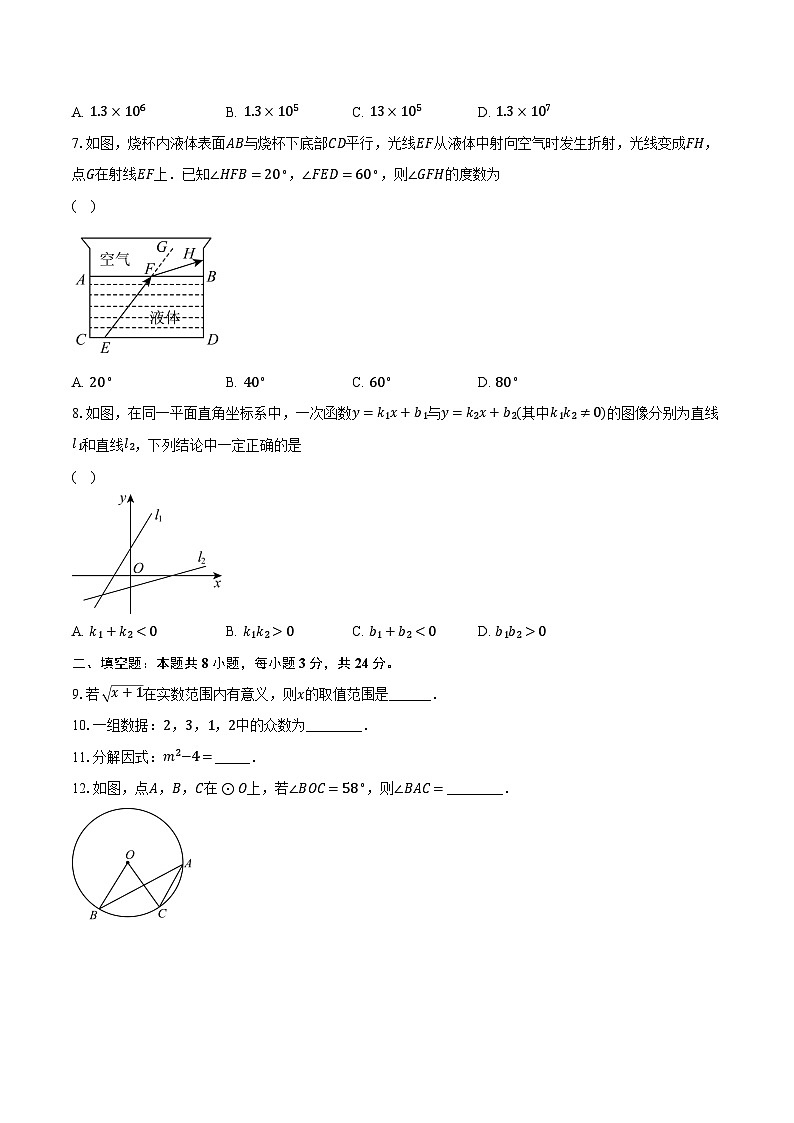 2023-2024学年江苏省盐城市鹿鸣路初级中学九年级（下）期中数学试题（含解析）02