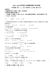 安徽省蚌埠市怀远县2023-2024学年七年级下学期期中数学试题