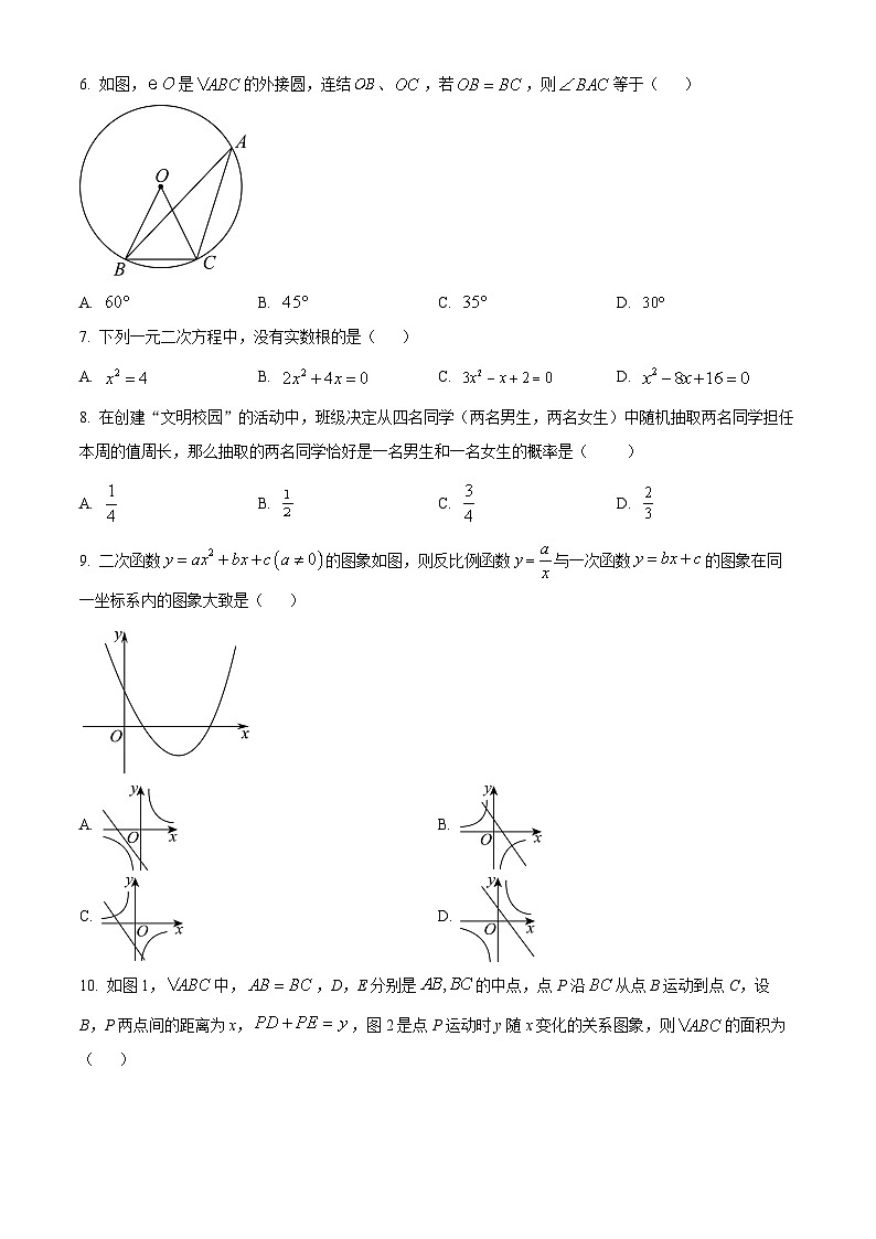 2024年河南省南阳市西峡县九年级中考一模数学试题（原卷版+解析版）02