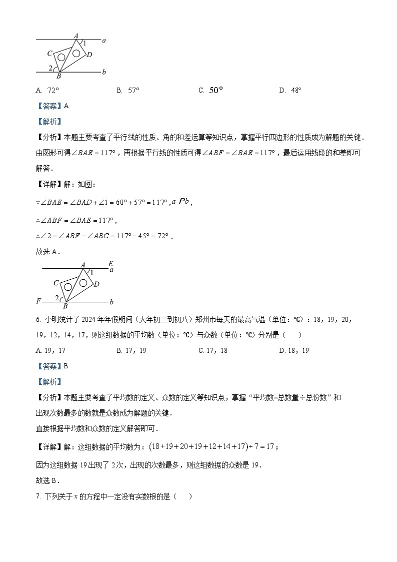 2024年河南省中考天一大联考数学试题（原卷版+解析版）03