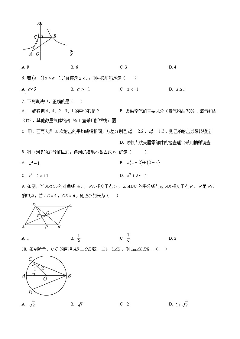 2024年湖南省长沙市雨花区中考一模数学试题（原卷版+解析版）02